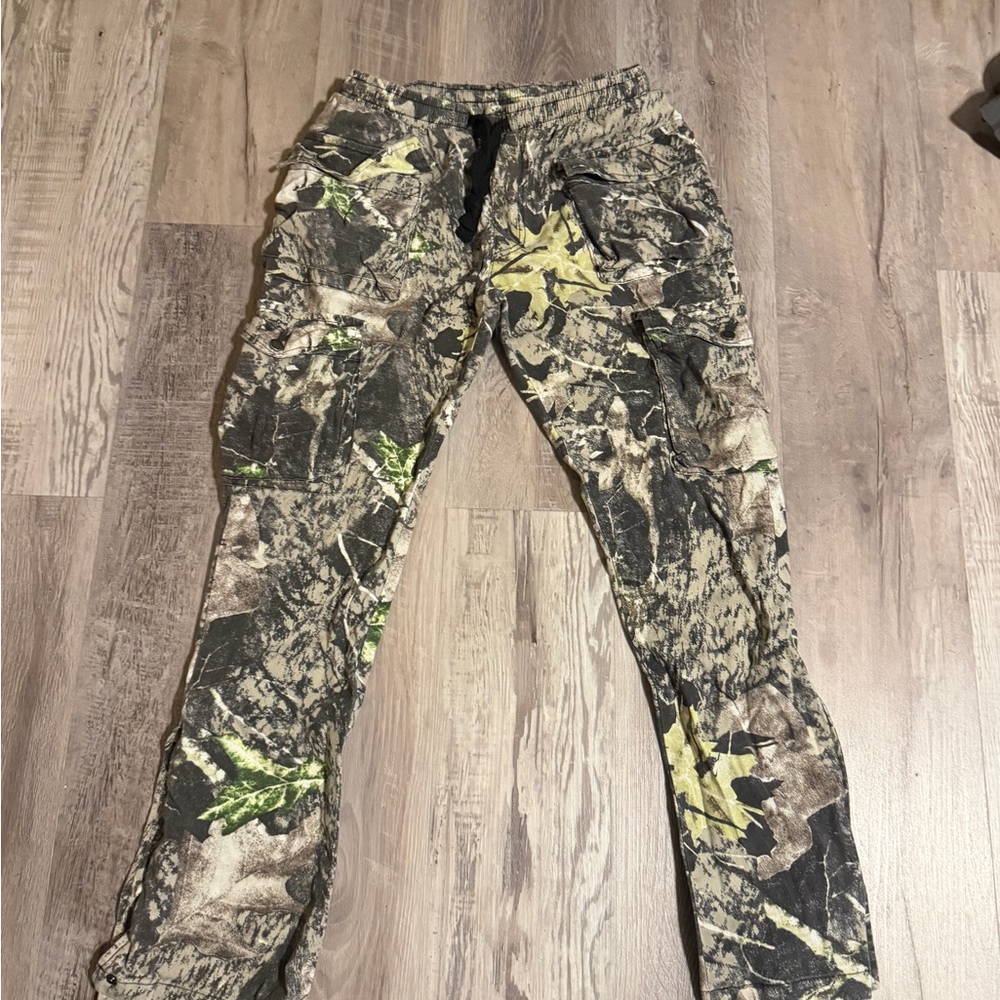 Camo Print Jogger Pants in Green and Brown